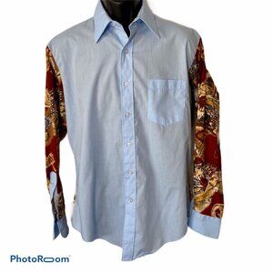 Aldo Romano Dress Shirt Mens 16 32/33 Ram Deer Print Trapper Western